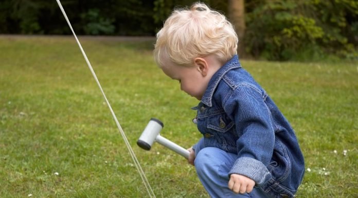 The alternative Tent Peg Banging in a tent pet